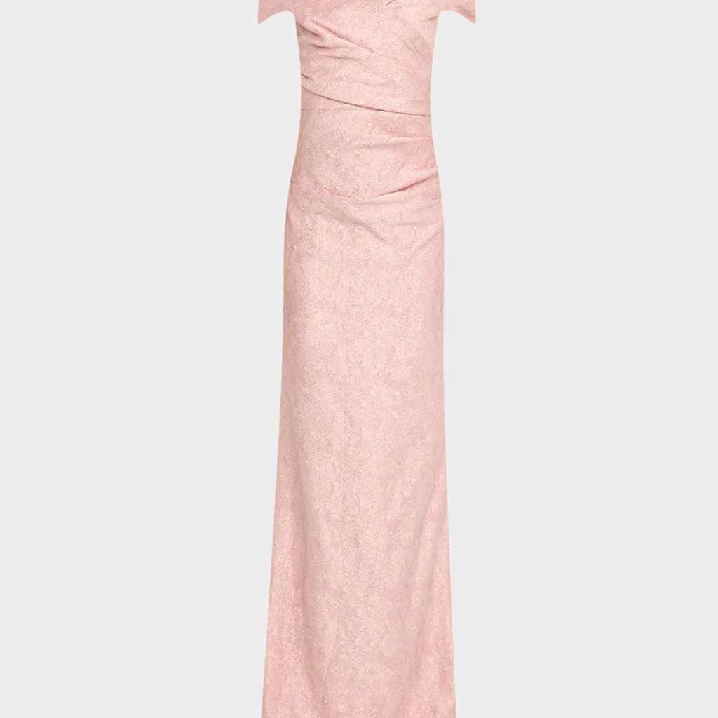 Chic Off-Shoulder Pink Gown
